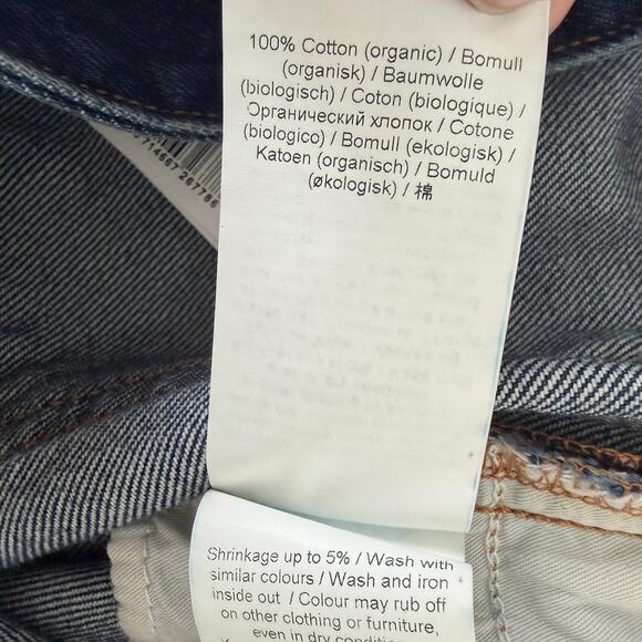 GANNI Jeans Womens 26 Betzy Slim Flare Dark Wash Blue Stone Minimalist Staple - Picture 14 of 16